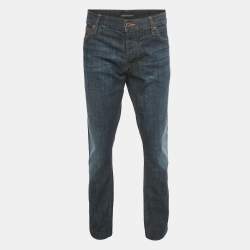 Pre Owned Emporio Armani Dark Blue Denim Regular Fit Jeans XXL Waist 40"