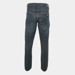 Pre Owned Emporio Armani Dark Blue Denim Regular Fit Jeans XXL Waist 40"