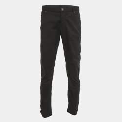 Pre Owned Emporio Armani Black Cotton Formal Pants XXL