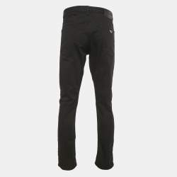 Pre Owned Emporio Armani Black Cotton Formal Pants XXL