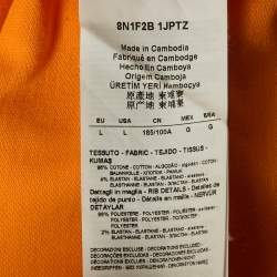 مملوكة مسبقًا تي شيرت بولو بيكيه إيمبريو أرماني بطبعة شعار برتقالي مقاس كبير - إلارج