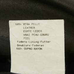 مملوكة مسبقًا جاكيت بليزر امبريو أرماني جلد أزرار أمامية أسود مقاس كبير (لارج)