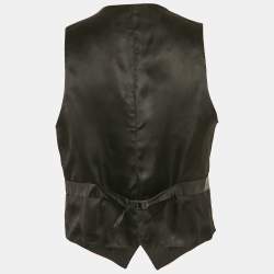 Pre Owned Emporio Armani Grey Pinstriped Wool Vest L