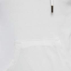 Pre Owned Emporio Armani White Modal Knit Hooded Sweatshirt M