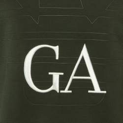 Pre Owned Emporio Armani Green Jersey Logo Embroidered Sweatshirt S