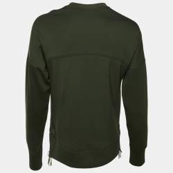 Pre Owned Emporio Armani Green Jersey Logo Embroidered Sweatshirt S