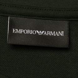 Pre Owned Emporio Armani Green Jersey Logo Embroidered Sweatshirt S