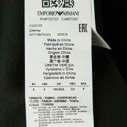 Pre Owned Emporio Armani Green Jersey Logo Embroidered Sweatshirt S