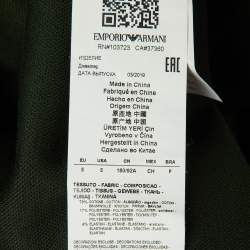 Pre Owned Emporio Armani Green Jersey Logo Embroidered Sweatshirt S