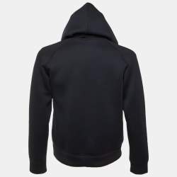 Pre Owned Emporio Armani Midnight Blue Jersey Logo Embroidered Hoodie S