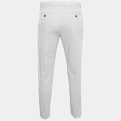 مملوكة مسبقًا Emporio Armani Grey Cotton Drill Trousers M