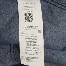 مملوكة مسبقًا Emporio Armani Blue Chambray Long Sleeve Shirt XL
