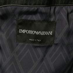 مملوكة مسبقًا Emporio Armani Charcoal Grey Pinstripe Wool Blazer XXXL