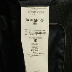 مملوكة مسبقًا Emporio Armani Charcoal Grey Pinstripe Wool Blazer XXXL