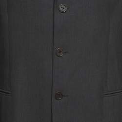 Pre Owned Emporio Armani Grey Wool Regular Fit Suit L