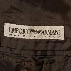 Pre Owned Emporio Armani Grey Wool Regular Fit Suit L