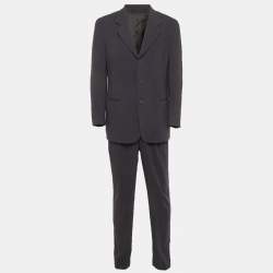 Pre Owned Emporio Armani Grey Wool Regular Fit Suit M
