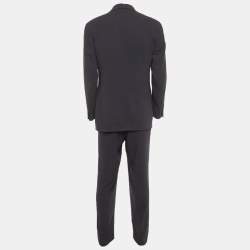 Pre Owned Emporio Armani Grey Wool Regular Fit Suit M
