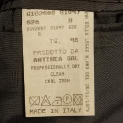 Pre Owned Emporio Armani Grey Wool Regular Fit Suit M