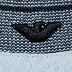 Pre Owned تِي شيرت جيرسي أزرق إيمبريو أرماني بشعار النسر الصغير مقاس متوسط (ميديوم)