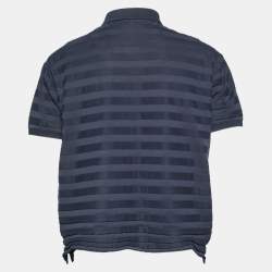 Pre Owned Emporio Armani Navy Blue Cotton Knit Polo T-Shirt 3XL