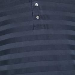 Pre Owned Emporio Armani Navy Blue Cotton Knit Polo T-Shirt 3XL