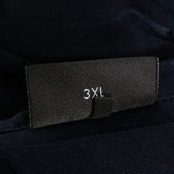 Pre Owned Emporio Armani Navy Blue Cotton Knit Polo T-Shirt 3XL