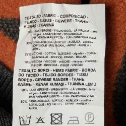 Pre Owned Emporio Armani Grey/Orange All Over Logo Knit Sweatshirt M