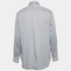 Pre Owned Emporio Armani Blue Cotton Long Sleeve Shirt XXXL