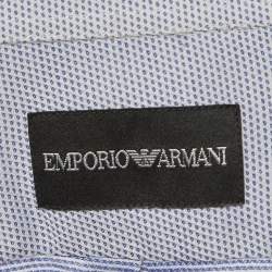 Pre Owned Emporio Armani Blue Cotton Long Sleeve Shirt XXXL