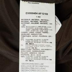 Pre Owned Emporio Armani Brown Quilted Leather Zip Front Jacket M