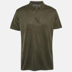 Pre Owned Emporio Armani Green Jersey Zip-Up T-Shirt XL