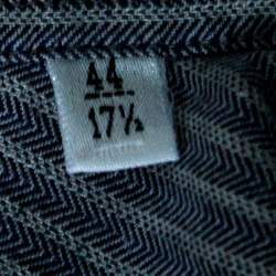 Pre Owned Emporio Armani Grey and Blue Chevron Pattern Striped Long Sleeve Shirt 3XL