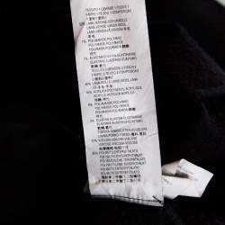 Pre Owned Emporio Armani Black Textured Wool Jacquard Two Button Blazer 4XL