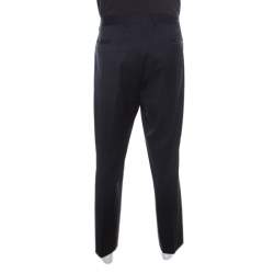 Pre Owned Emporio Armani Navy Blue Wool Tailored Formal Trousers 4 XL