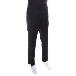 Pre Owned Emporio Armani Navy Blue Wool Tailored Formal Trousers 4 XL