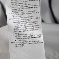 Pre Owned Emporio Armani White Cotton Blend Fingerprint Printed V Slit Neck T-shirt M