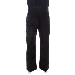 Pre Owned Emporio Armani Black Cotton Regular Fit Trousers XL