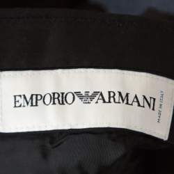 Pre Owned Emporio Armani Black Cotton Regular Fit Trousers XL
