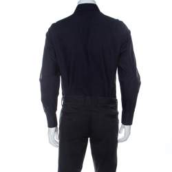 Pre Owned Emporio Armani Navy Blue Cotton Supreme Shirt L