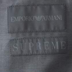 Pre Owned Emporio Armani Navy Blue Cotton Supreme Shirt L