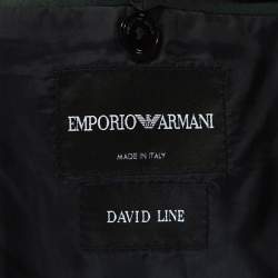 Pre Owned Emporio Armani Black Wool Knit David Line Blazer 3XL