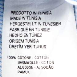 Pre Owned Emporio Armani Light Blue Striped Cotton Long Sleeve Shirt M