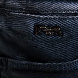 Pre Owned Emporio Armani Dark Grey Overdyed Denim Slim Fit Jeans L