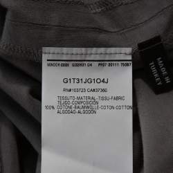 Pre Owned Emporio Armani Grey Cotton Crew Neck Fitted T-Shirt L