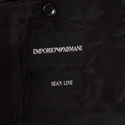 Pre Owned Emporio Armani Black Stretch Wool Sean Line Blazer S