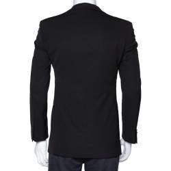 Pre Owned Emporio Armani Black Stretch Wool Sean Line Blazer S