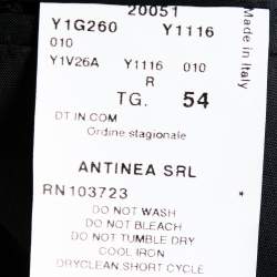 Pre Owned Emporio Armani Black Pin Striped Wool Blend Tailored Suit XXL