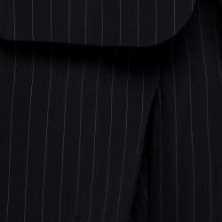 Pre Owned Emporio Armani Black Pin Striped Wool Blend Tailored Suit XXL