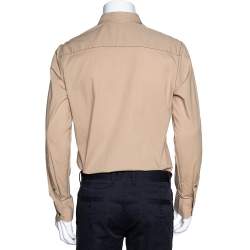Pre Owned Emporio Armani Beige Stretch Cotton Long Sleeve Shirt XL